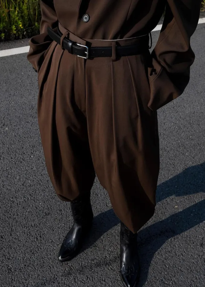 Clothing Women The Frankie Shop Tansy Pleated Trousers 8211 Chocolate