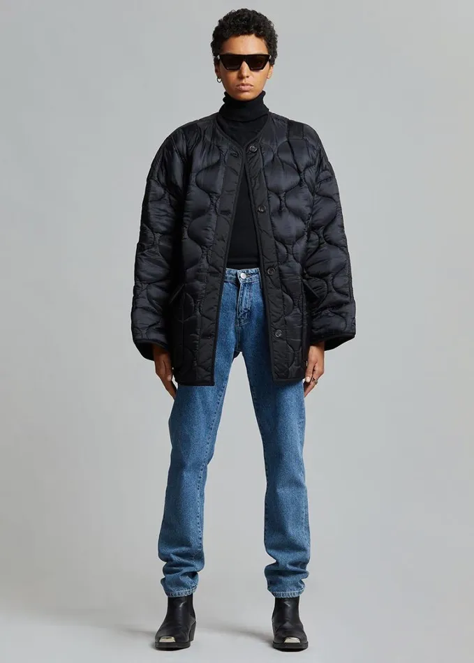 Clothing Women The Frankie Shop Teddy Quilted Jacket 8211 Black