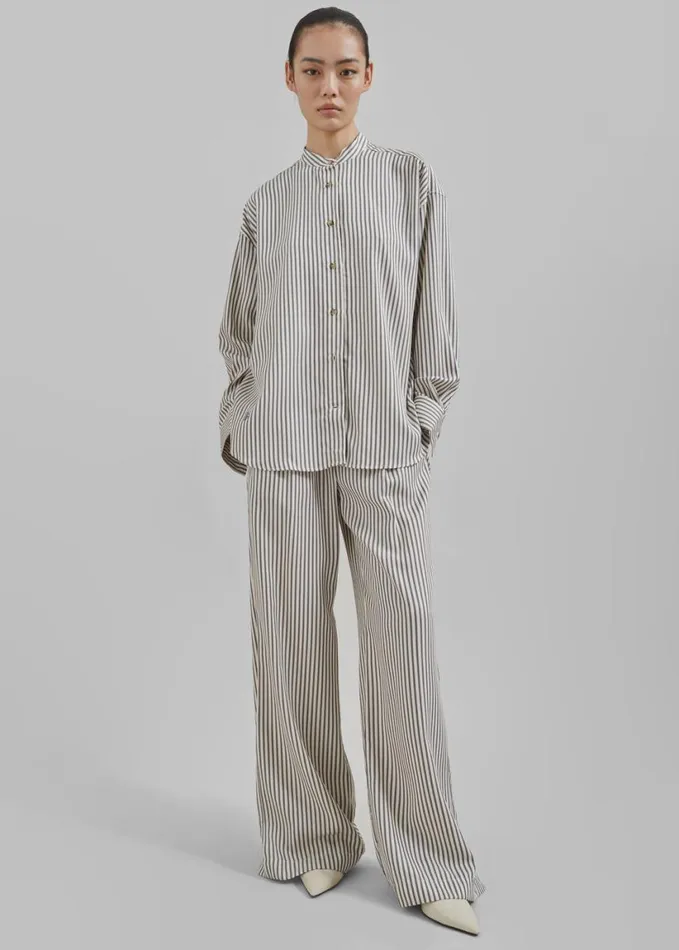 Clothing Women The Frankie Shop The Garment Vence Shirt 8211 CreamGrey Stripe