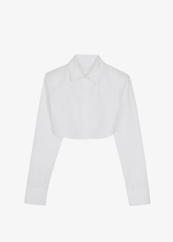 Clothing Women The Frankie Shop Uma Cropped Shirt 8211 White