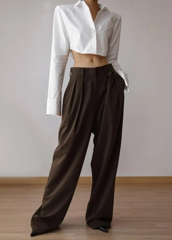 Clothing Women The Frankie Shop Uma Cropped Shirt 8211 White