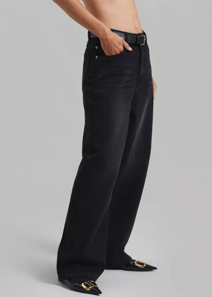 Clothing Women The Frankie Shop William Denim Pants 8211 Black Wash