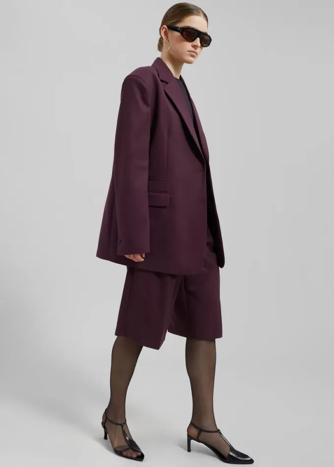 Clothing Women The Frankie Shop Wilma Blazer 8211 Burgundy