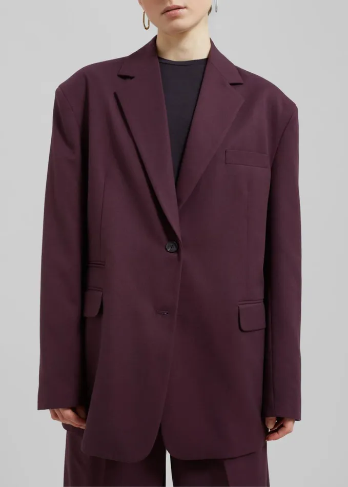 Clothing Women The Frankie Shop Wilma Blazer 8211 Burgundy