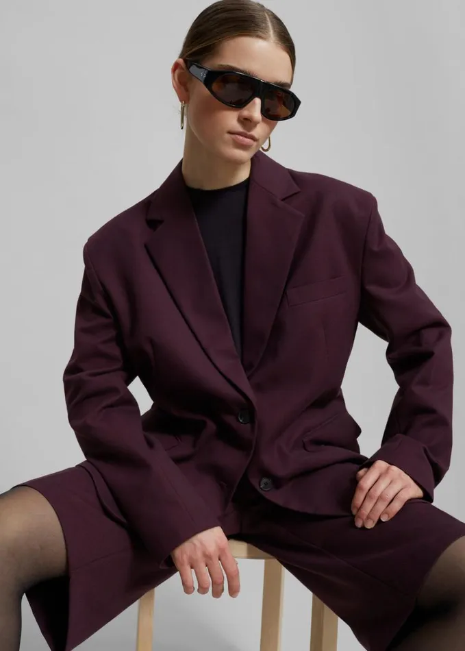 Clothing Women The Frankie Shop Wilma Blazer 8211 Burgundy