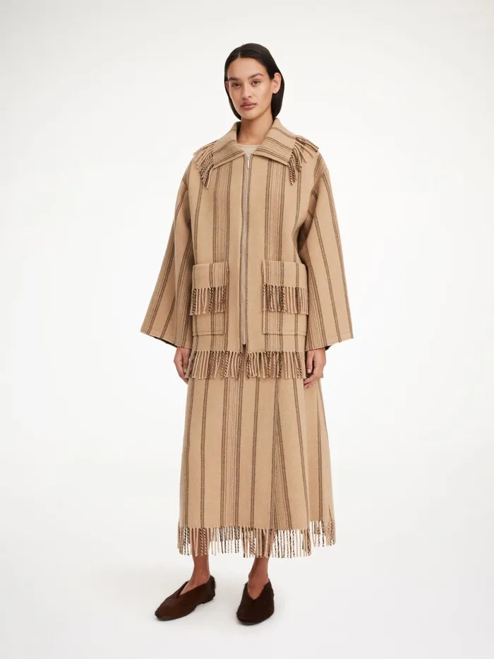 Coats and Jackets Women By Malene Birger Bolou WoolBlend Jacket Stripe