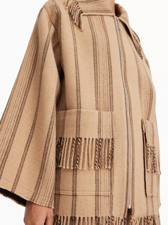 Coats and Jackets Women By Malene Birger Bolou WoolBlend Jacket Stripe