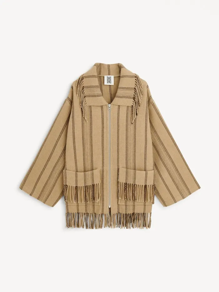 Coats and Jackets Women By Malene Birger Bolou WoolBlend Jacket Stripe
