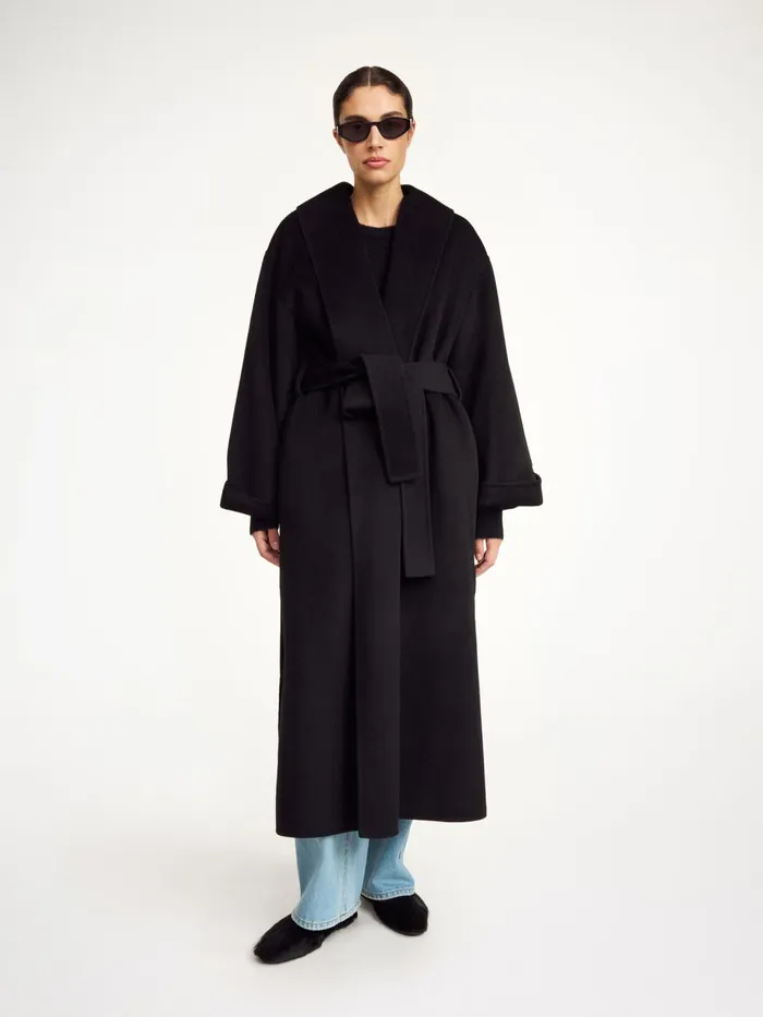 Coats and Jackets Women By Malene Birger Trullem Wool Coat Black