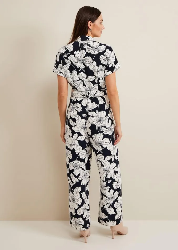 Constance Floral Jumpsuit Navyivory Women Phase Eight Dresses