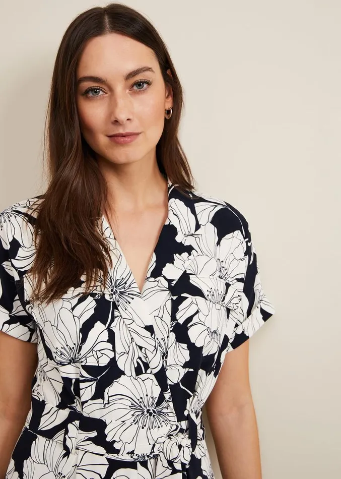 Constance Floral Jumpsuit Navyivory Women Phase Eight Dresses
