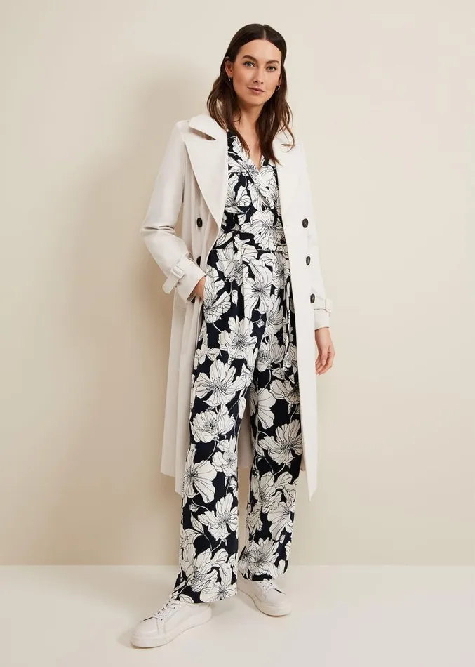 Constance Floral Jumpsuit Navyivory Women Phase Eight Dresses