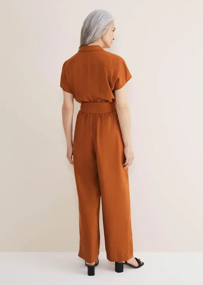 Cora Belted Jumpsuit Burnt Orange Women Phase Eight Dresses