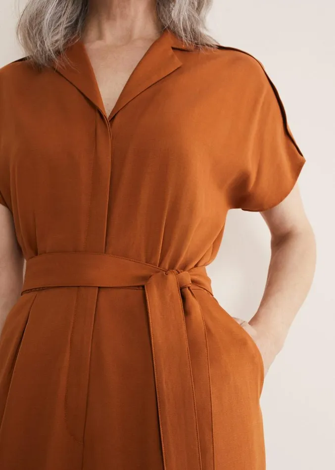 Cora Belted Jumpsuit Burnt Orange Women Phase Eight Dresses