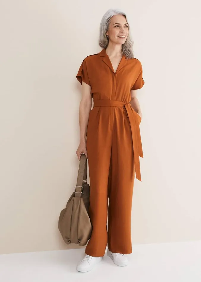 Cora Belted Jumpsuit Burnt Orange Women Phase Eight Dresses