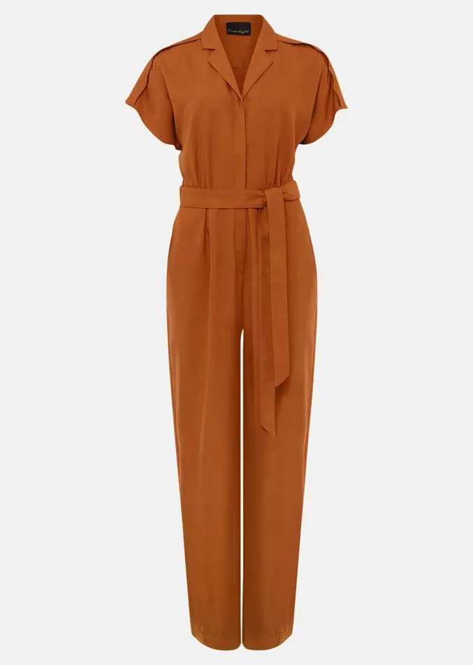Cora Belted Jumpsuit Burnt Orange Women Phase Eight Dresses