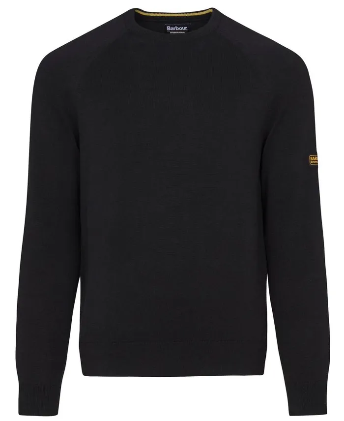 Cotton Crew Neck Sweater Anthracite Marl Men Barbour Jumpers