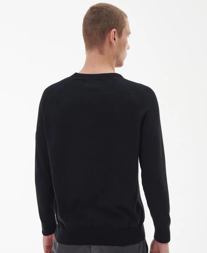 Cotton Crew Neck Sweater Anthracite Marl Men Barbour Jumpers