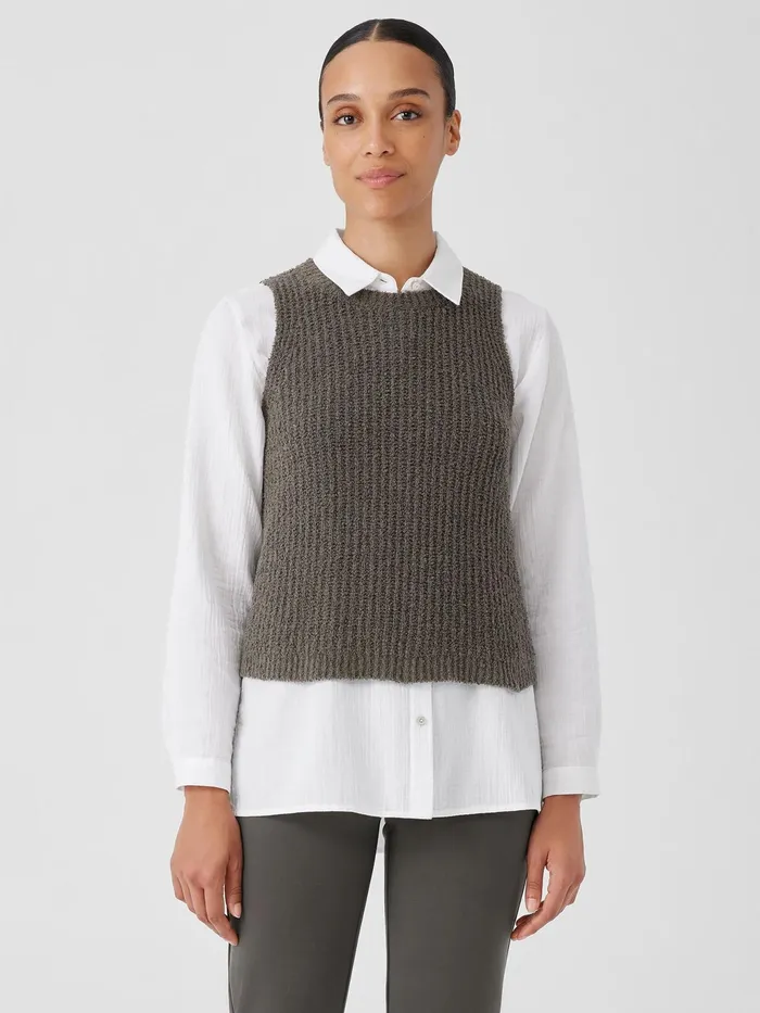 Cotton Fluff Crew Neck Top Grove Women Eileen Fisher Sweaters and Cardigans