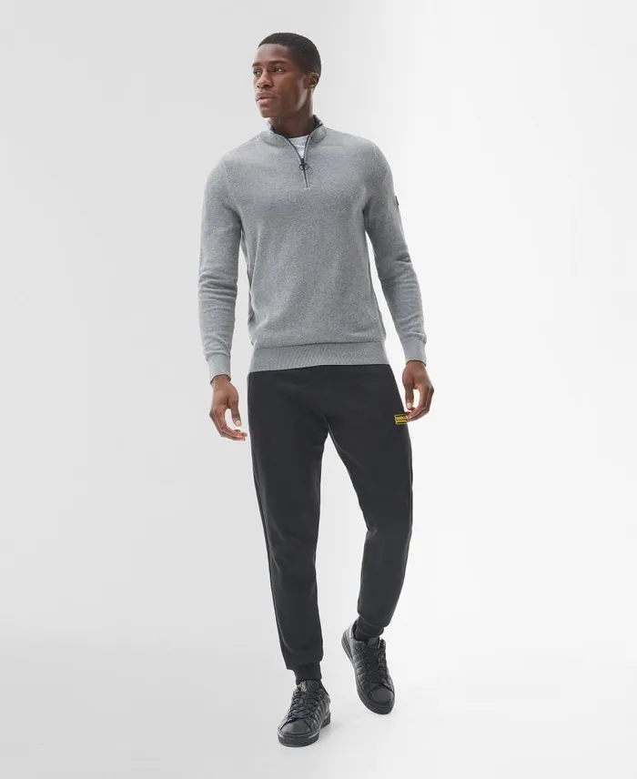 Cotton Half Zip Sweater Anthracite Marl Men Barbour Jumpers