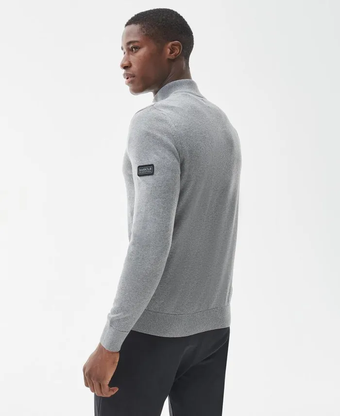 Cotton Half Zip Sweater Anthracite Marl Men Barbour Jumpers