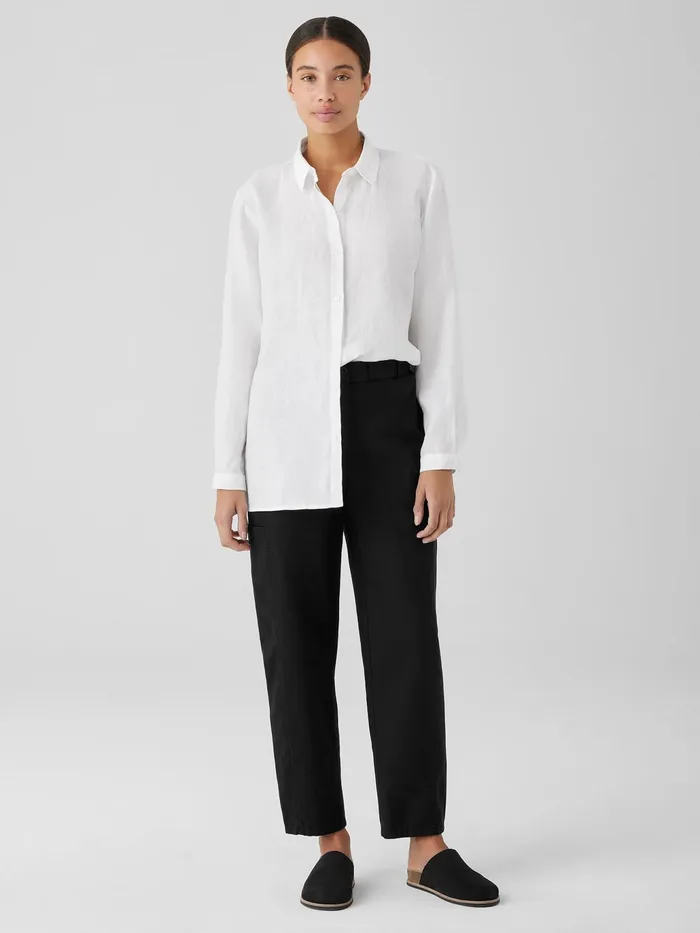 Cotton Hemp Stretch Lantern Pant Black Women Eileen Fisher Pants Shorts and Jumpsuits
