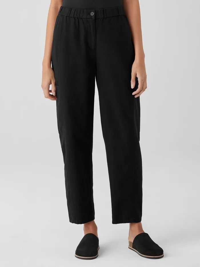 Cotton Hemp Stretch Lantern Pant Black Women Eileen Fisher Pants Shorts and Jumpsuits