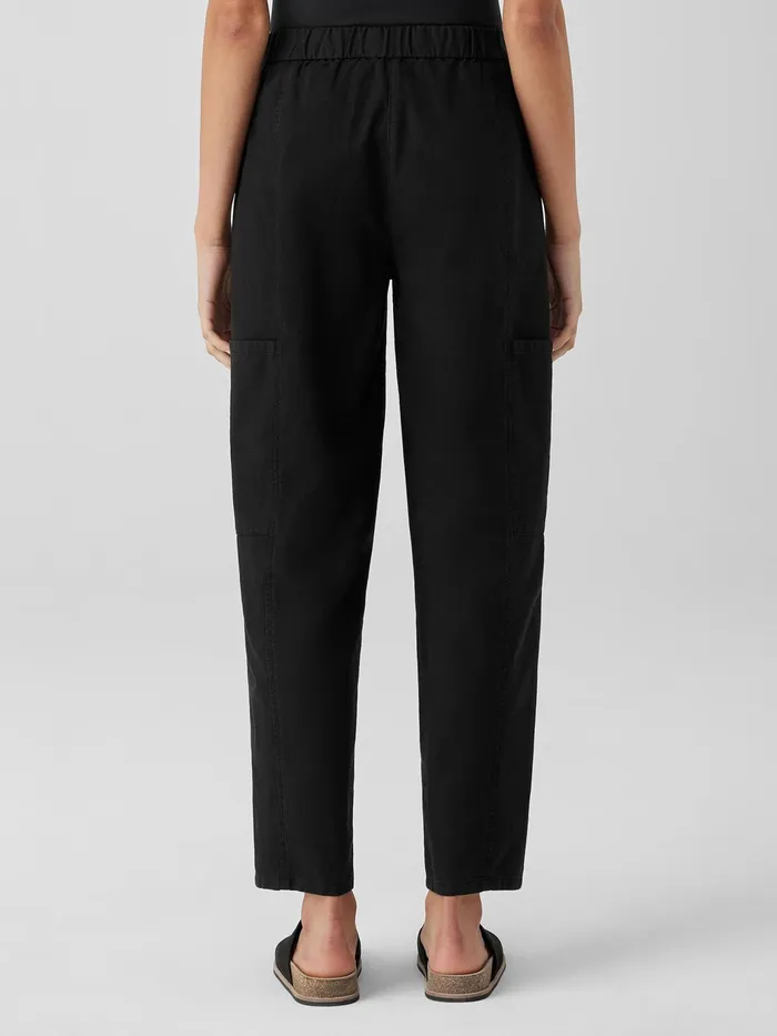 Cotton Hemp Stretch Lantern Pant Black Women Eileen Fisher Pants Shorts and Jumpsuits