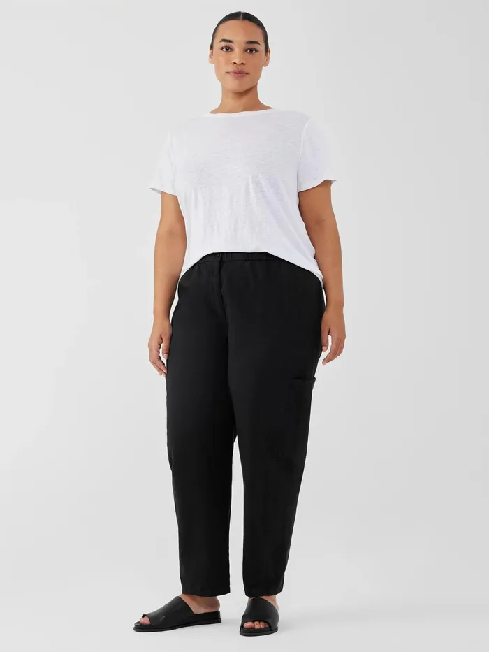Cotton Hemp Stretch Lantern Pant Black Women Eileen Fisher Pants Shorts and Jumpsuits