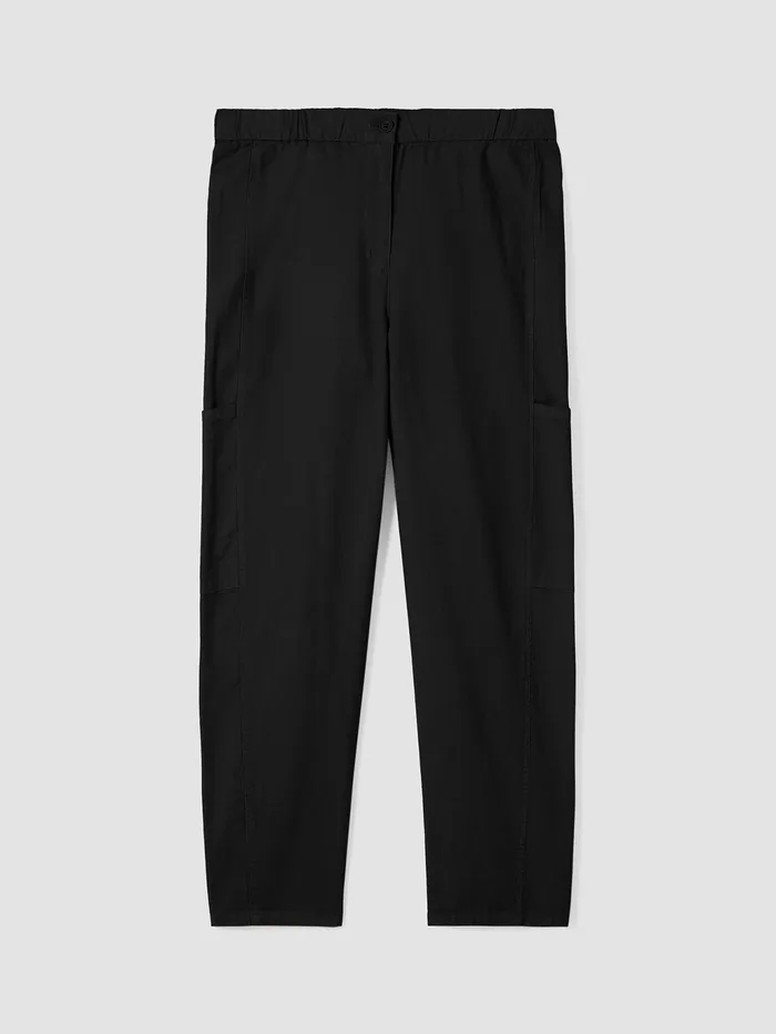 Cotton Hemp Stretch Lantern Pant Black Women Eileen Fisher Pants Shorts and Jumpsuits