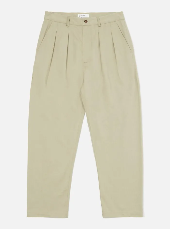 Cotton Twill Men Universal Works Universal Works Double Pleat Pant In Stone Twill