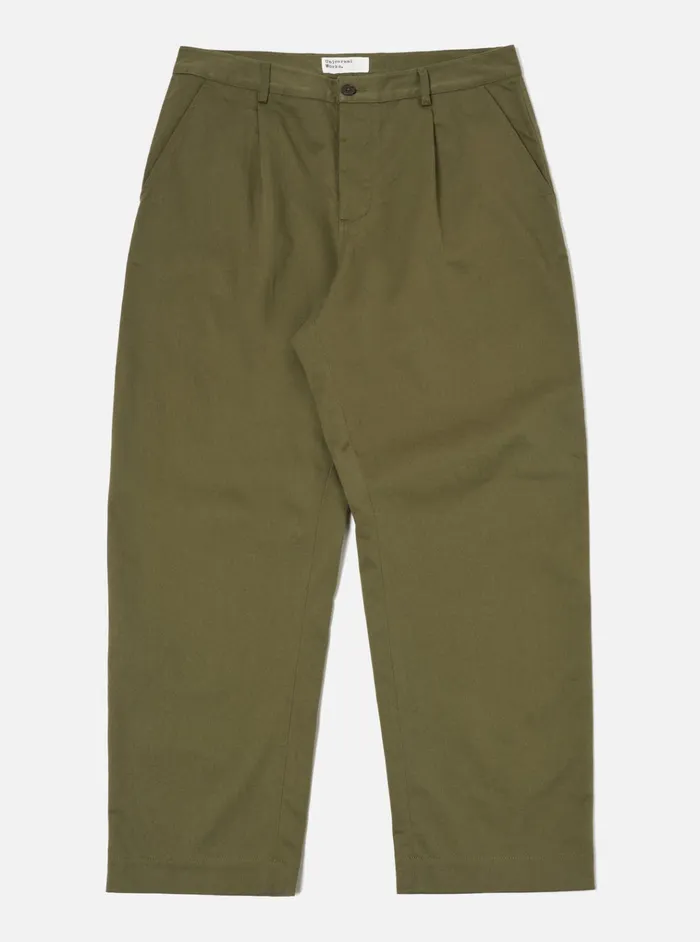 Cotton Twill Men Universal Works Universal Works Duke Pant In Light Olive Twill