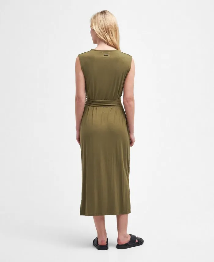 Courtney Midi Dress Golden Khaki Women Barbour Dresses and Skirts