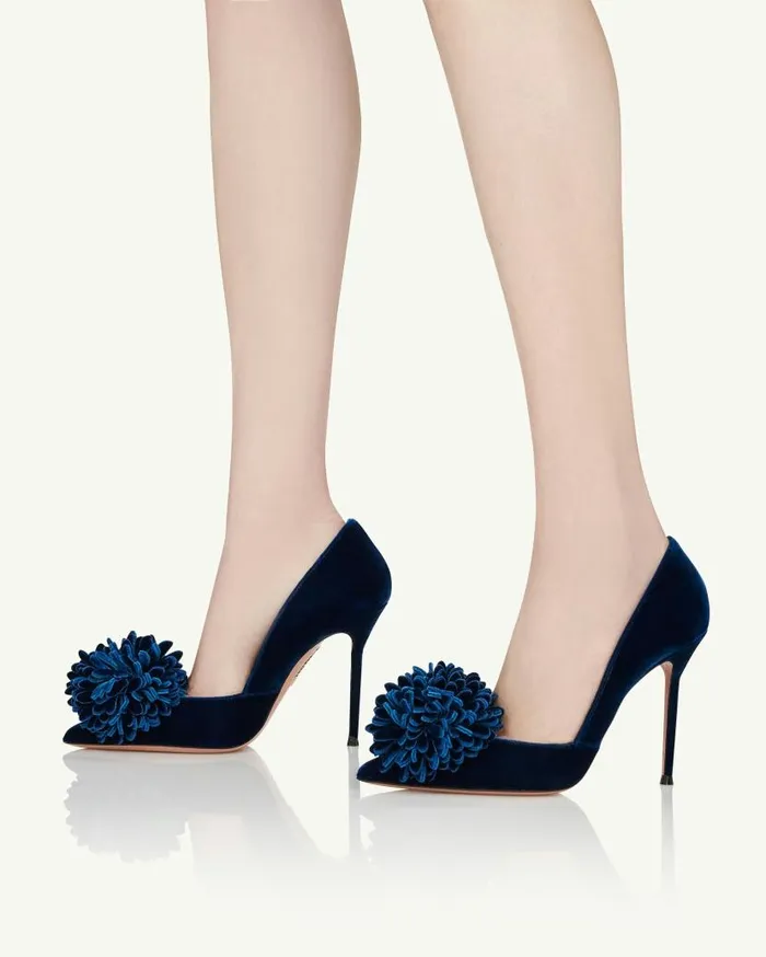 Couturier Pump 105 Blue Women Aquazzura Pumps Couturier Pump 105 Blue Women Aquazzura Pumps