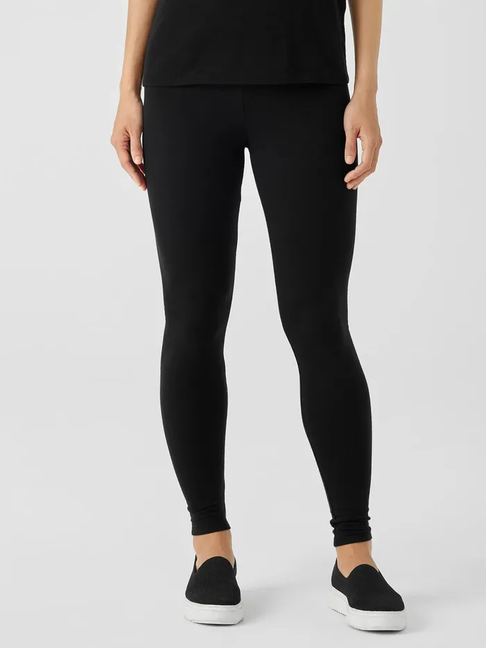 Cozy Brushed Terry Hug Leggings Black Women Eileen Fisher Pants Shorts and Jumpsuits