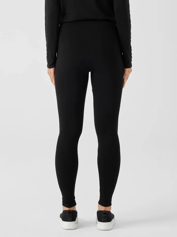 Cozy Brushed Terry Hug Leggings Black Women Eileen Fisher Pants Shorts and Jumpsuits