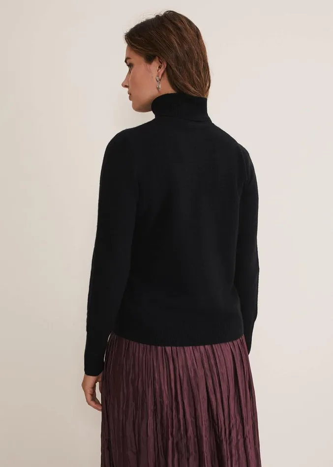 Cressida Wool Cashmere Roll Neck Black Women Phase Eight Knitwear