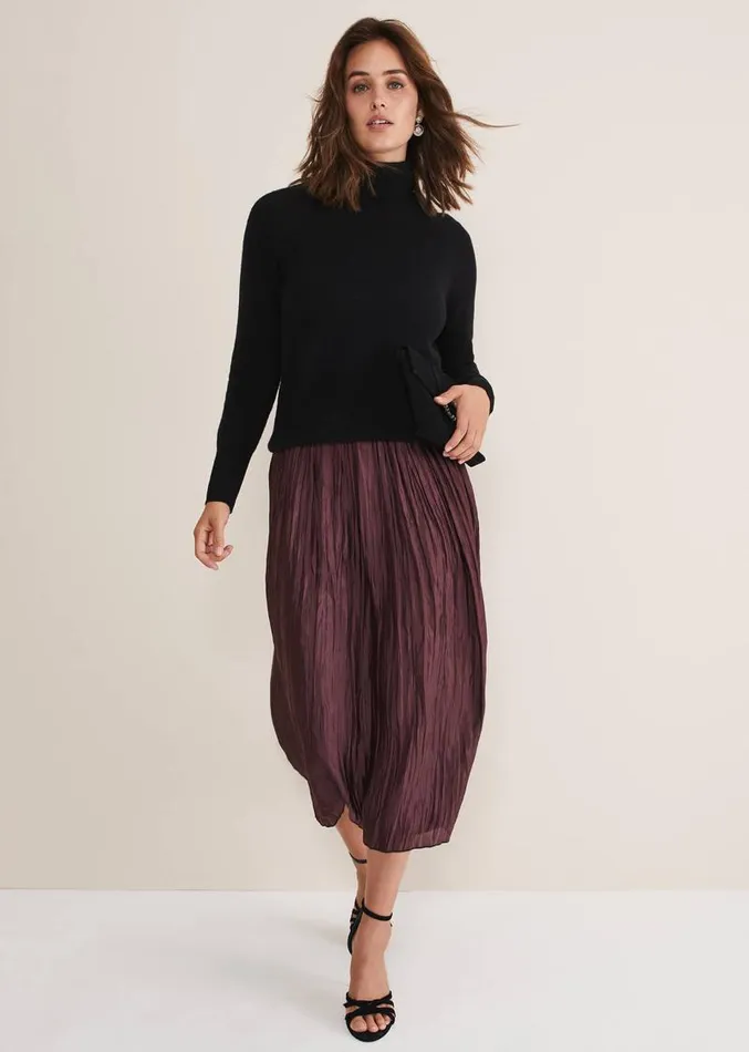 Cressida Wool Cashmere Roll Neck Black Women Phase Eight Knitwear