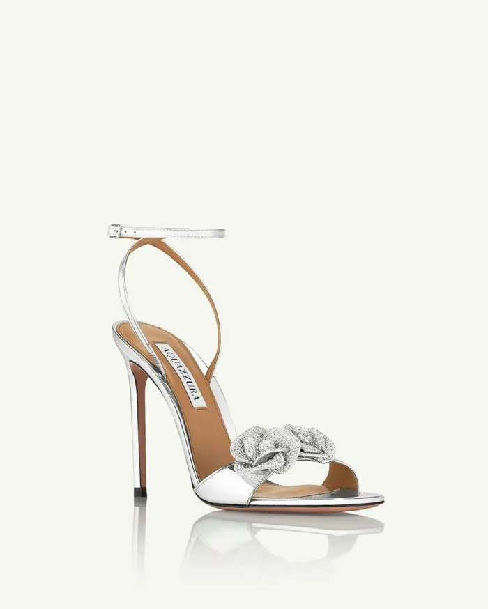 Crystal Orchid Sandal 105 Silver Women Aquazzura Sandals