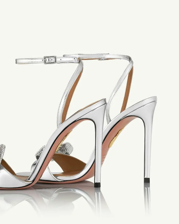 Crystal Orchid Sandal 105 Silver Women Aquazzura Sandals Crystal Orchid Sandal 105 Silver Women Aquazzura Sandals