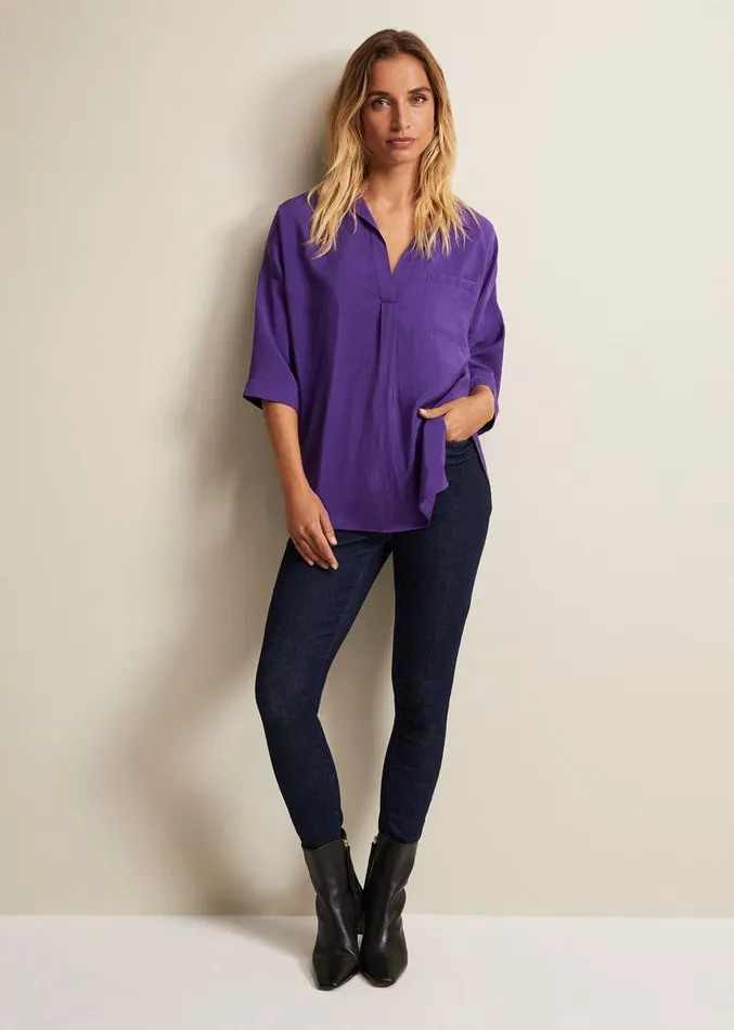Cynthia Longline Shirt Purple Women Phase Eight Shirts and Blouses