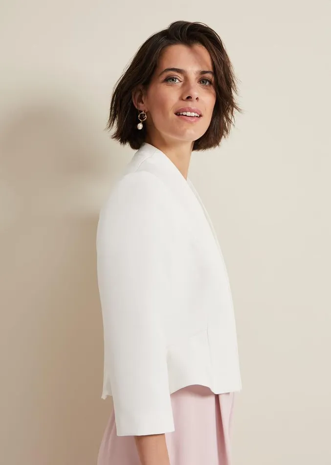 Daisy Peplum Jacket Ivory Women Phase Eight Jackets