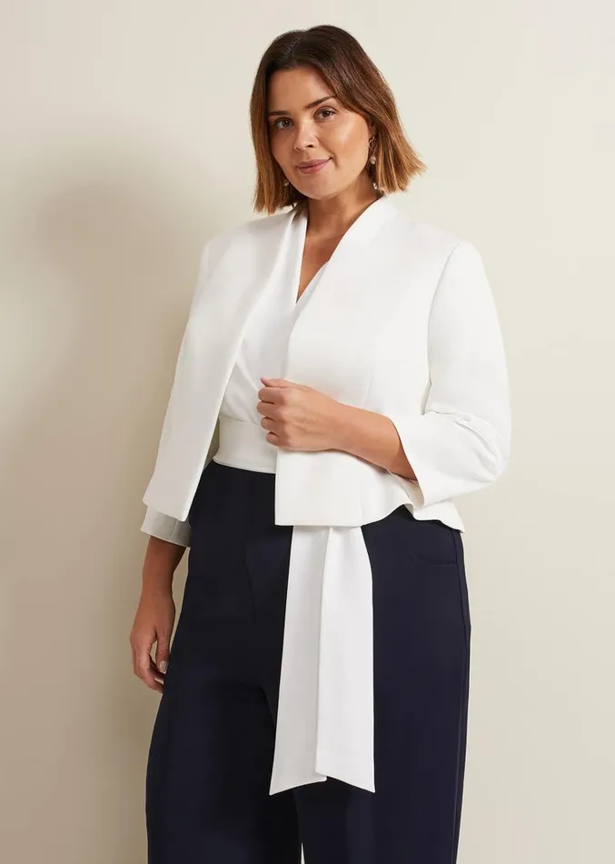 Daisy Peplum Jacket Ivory Women Phase Eight Jackets