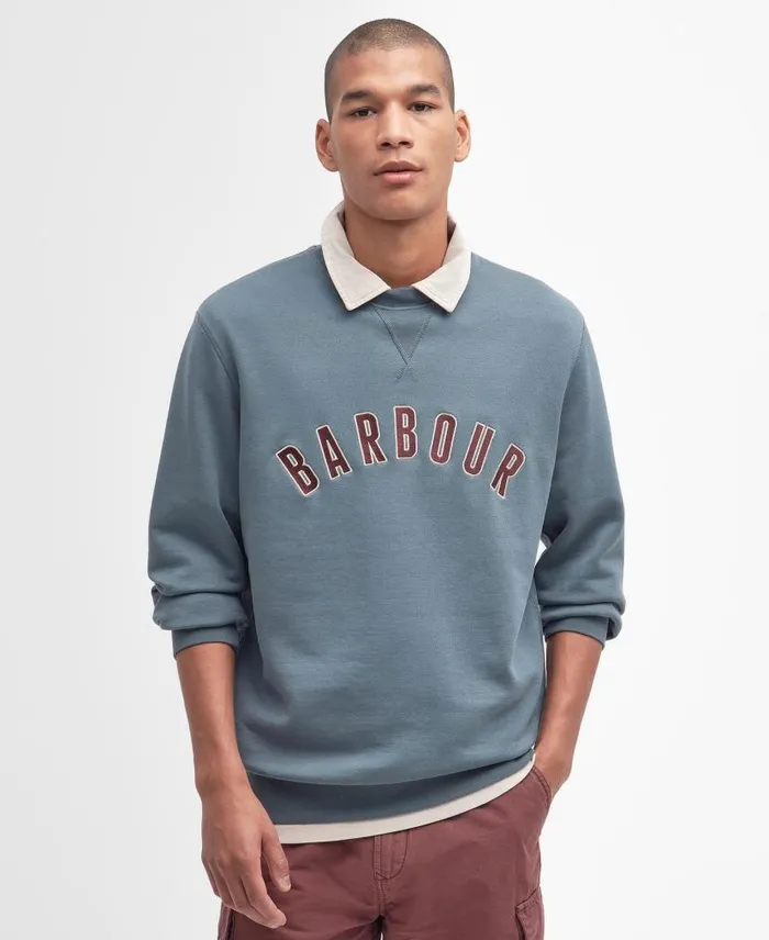 Danby Logo Sweatshirt Dark Slate Men Barbour Hoodies and Sweatshirts