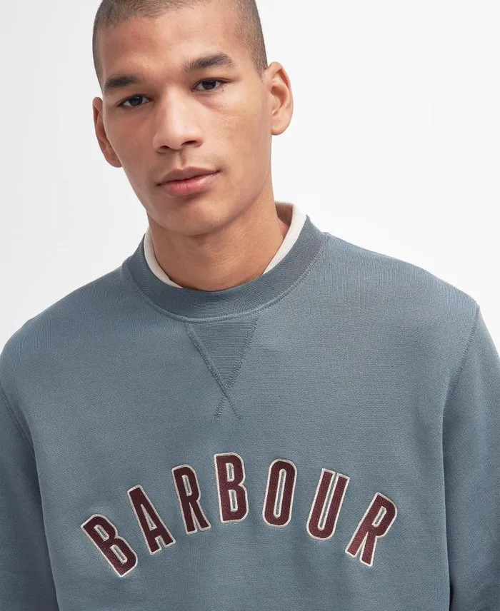 Danby Logo Sweatshirt Dark Slate Men Barbour Hoodies and Sweatshirts