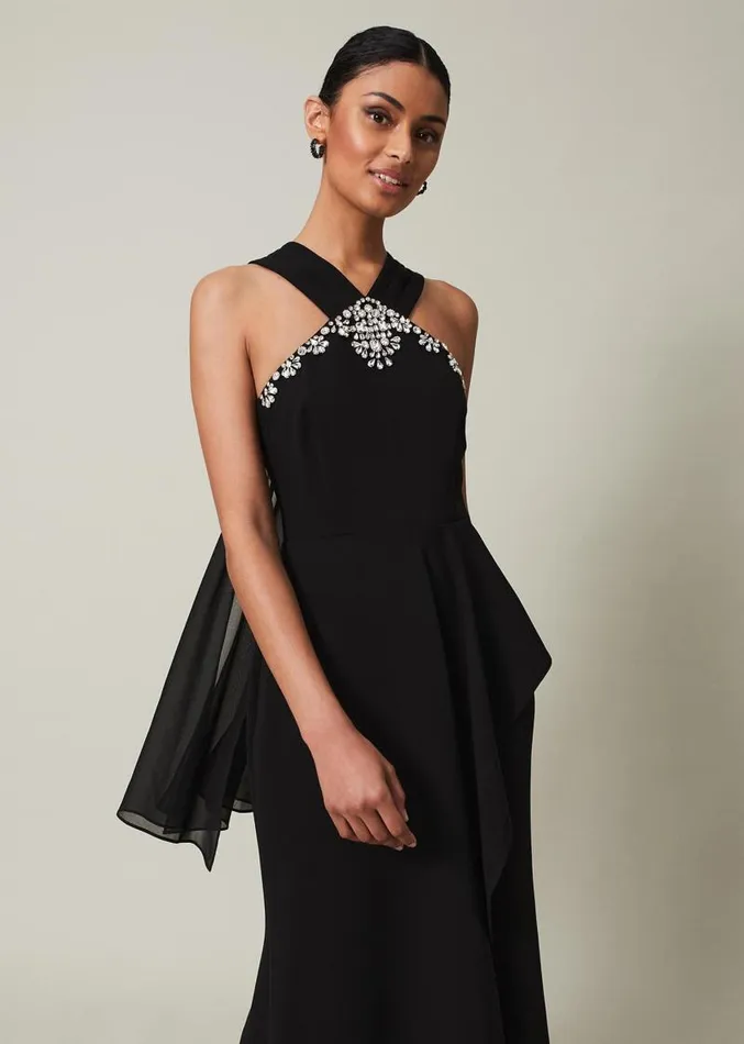 Danica Black Embellished Maxi Dress Black Women Phase Eight Dresses