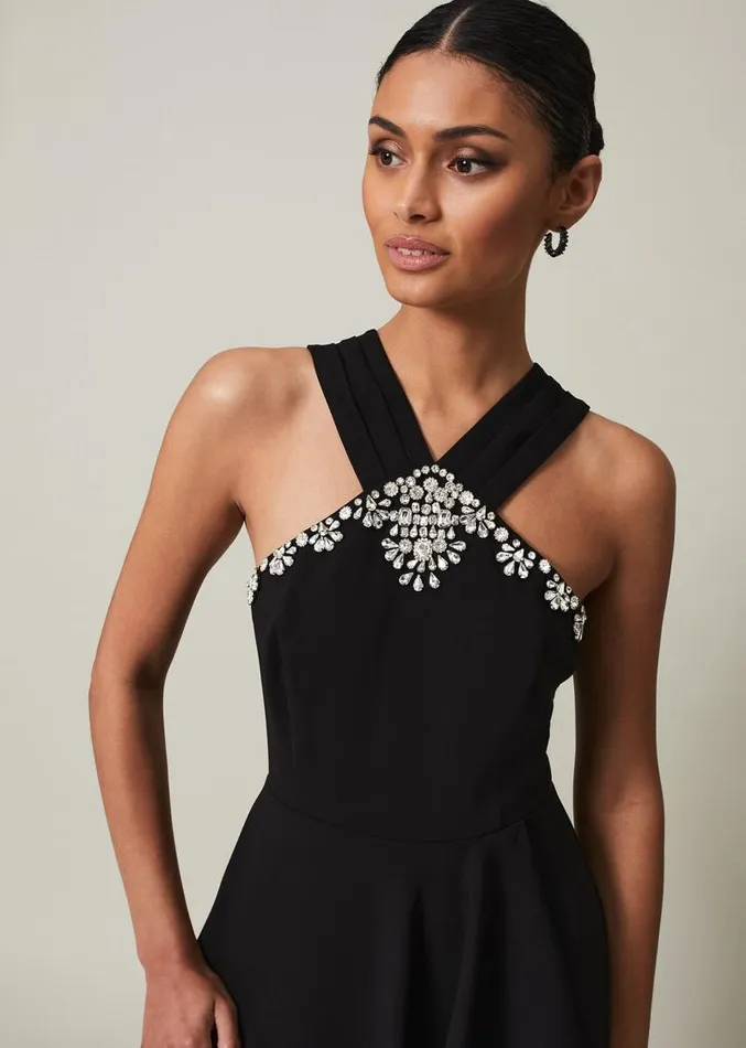 Danica Black Embellished Maxi Dress Black Women Phase Eight Dresses