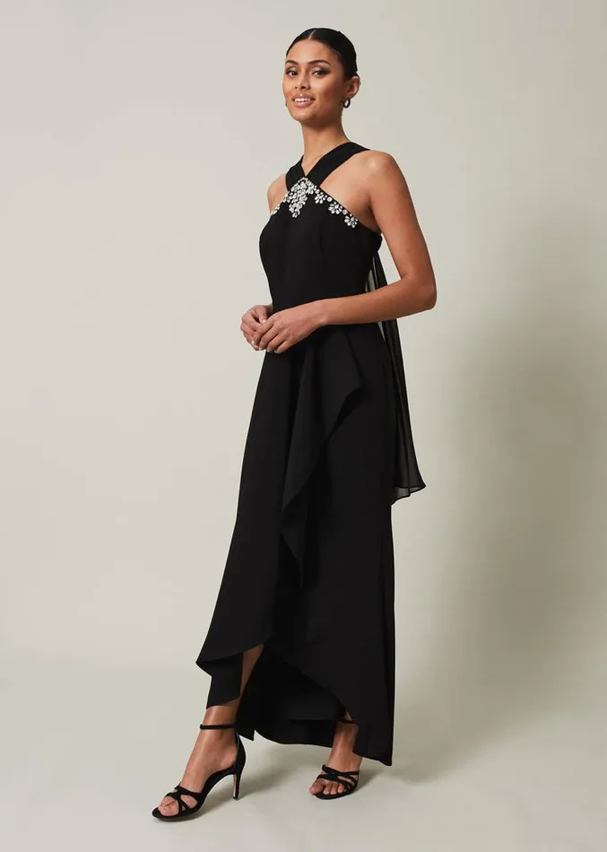 Danica Black Embellished Maxi Dress Black Women Phase Eight Dresses