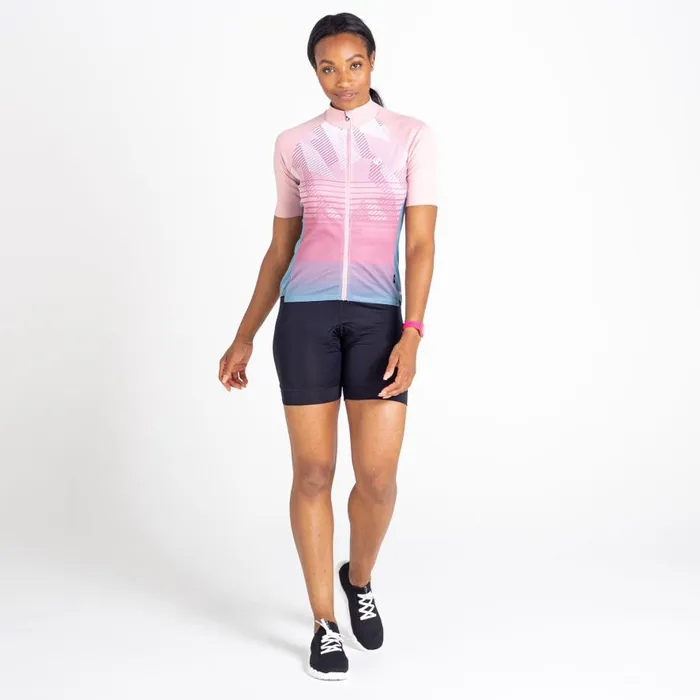 Dare 2b AEP Prompt Lightweight Jersey Powder Pink Empowered Print Women Cycling Jerseys