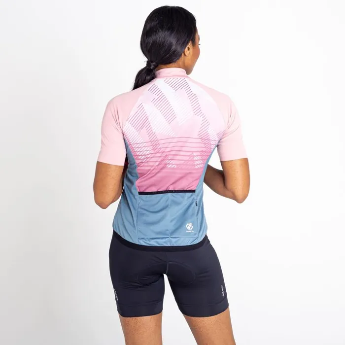 Dare 2b AEP Prompt Lightweight Jersey Powder Pink Empowered Print Women Cycling Jerseys
